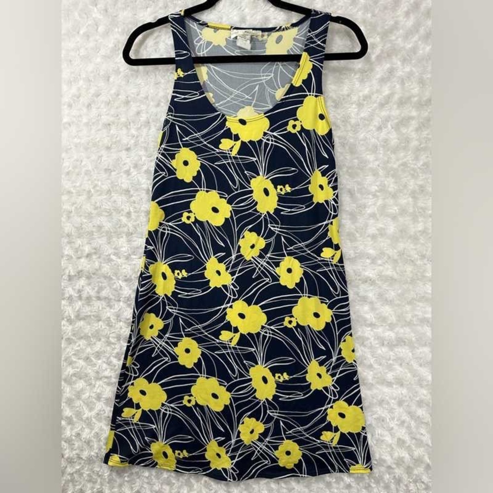 Love Nation Dark Dress with Yellow Floral Accents